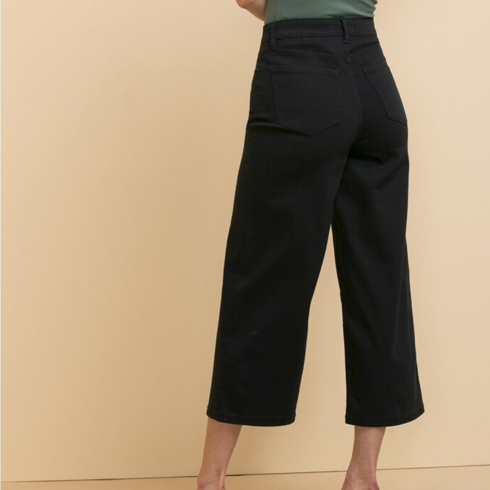 Ricki’s Winona high rise wide leg crop jeans black size 0 - Picture 3 of 4